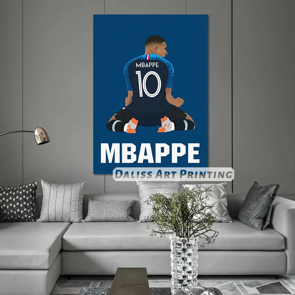 

Canvas Football legend Mbappe Pictures Home Decoration Paintings Poster HD Prints Wall Art Modular Living Room Framed