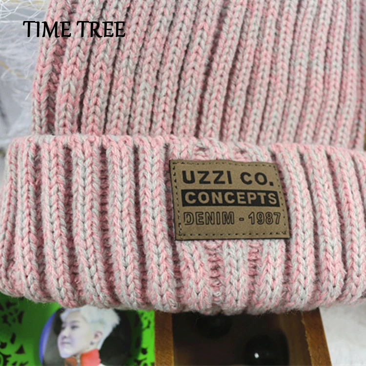 TIME TREE/, шерстяная зимняя шапка с буквенным принтом для женщин и мужчин, плотные вязаные Мягкие Шапки, черные шапки, уличные Повседневные шапки и кепки для влюбленных