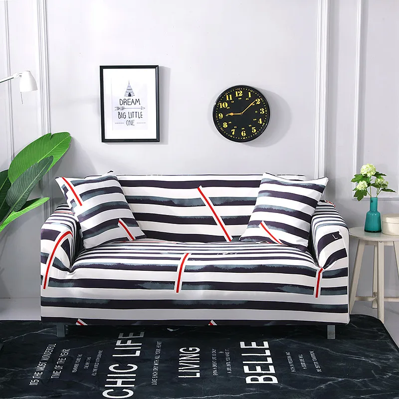 

HS 45 Polyester Soft fabric Elastic Stretch Slipcovers Stylish Printed Sofa Cover Form Fit Couch Covers for Living Room
