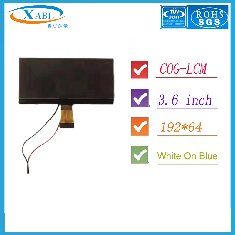 

XABL 3.6 inch LCD TFT White on Blue Screen full view 192*64 Resolution Customizable