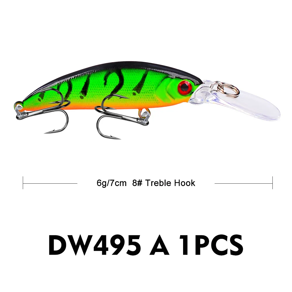 1 шт. гольян 6 г/7 см приманка с длинным ртом приманки для рыбной ловли океан лодка 3D