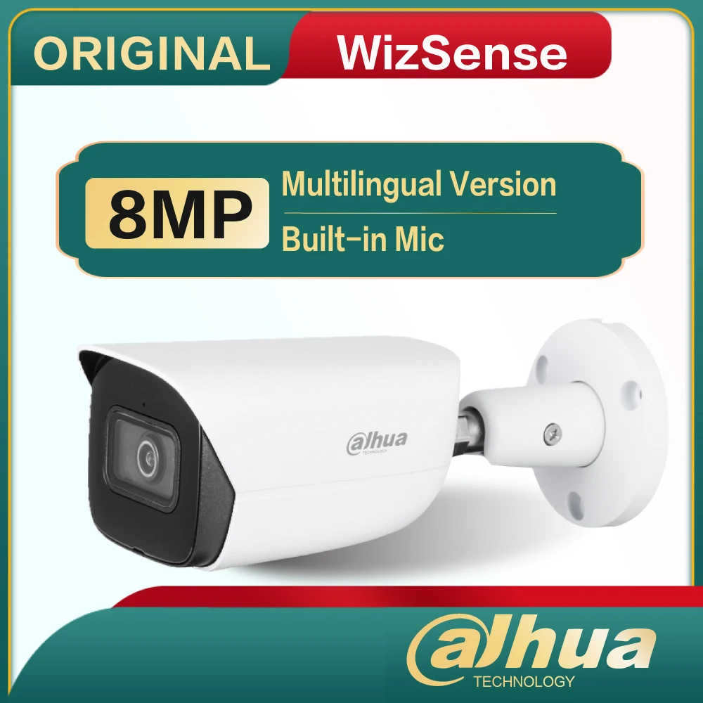 

IPC-HFW3841E-AS Dahua 8MP IR Fixed Focal Bullet WizSense Network Camera Built-In Mic H.265 Codec