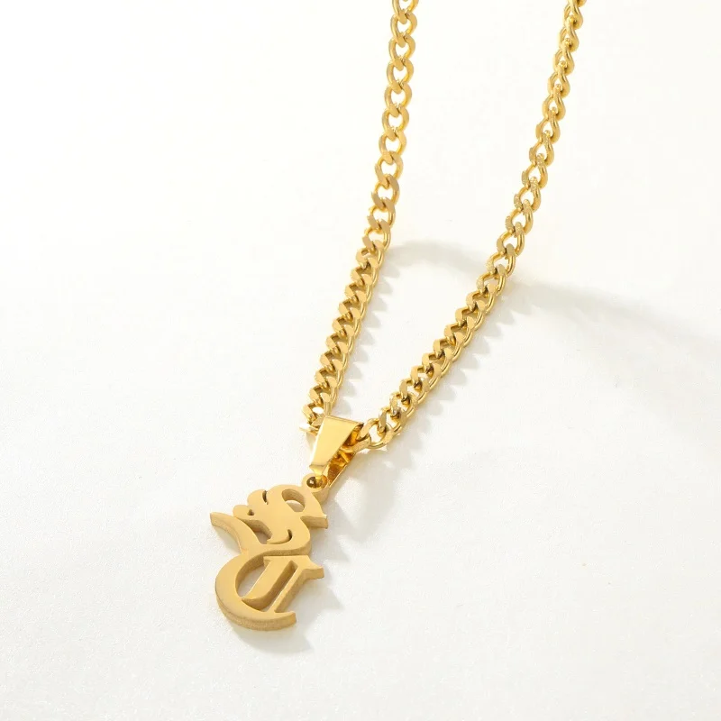 Ожерелья и подвески с именными буквами на заказ кубинская цепочка 3 мм из
