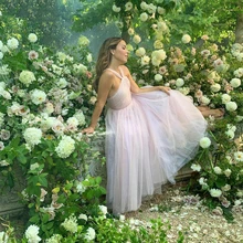 Fivsole – robe de bal en Tulle à pois, sans manches, dos nu, mi longue, tenue de soirée formelle  (4)