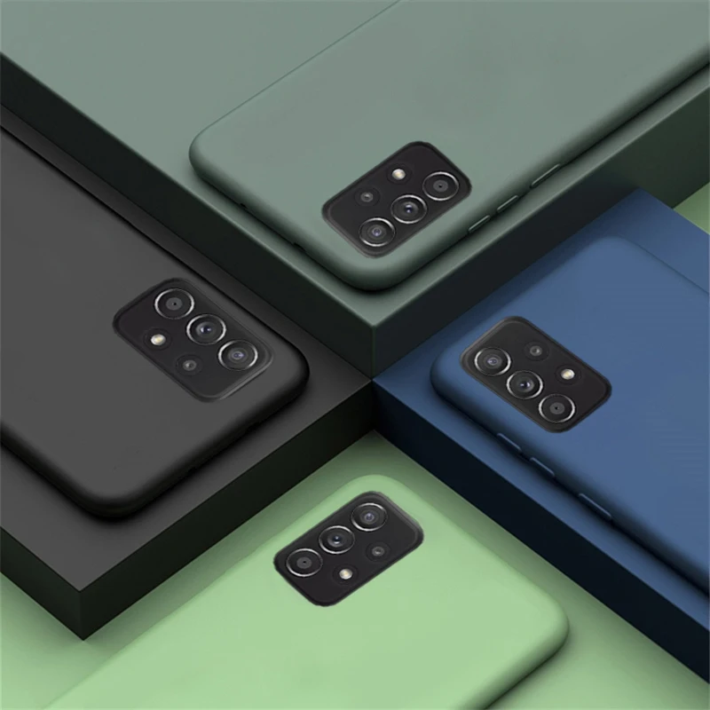 Чехол для Samsung Galaxy A52 5G, защитный бампер из ТПУ, жидкий силикон, 5G