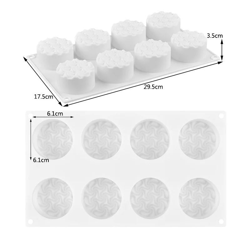 Silicone 8 Even Spiral Flower White Mousse Cake Mold DIY Baking French Dessert Candy Bar Cupcake Chocolate Molds | Дом и сад