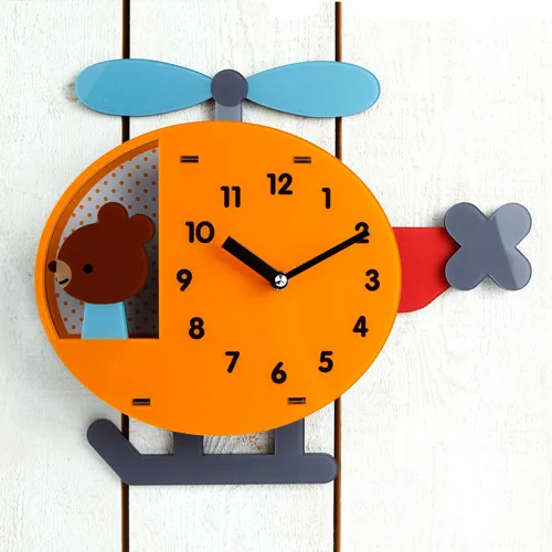 Детская комната Diy настенные часы мультфильм 3d креативные бесшумные Милые