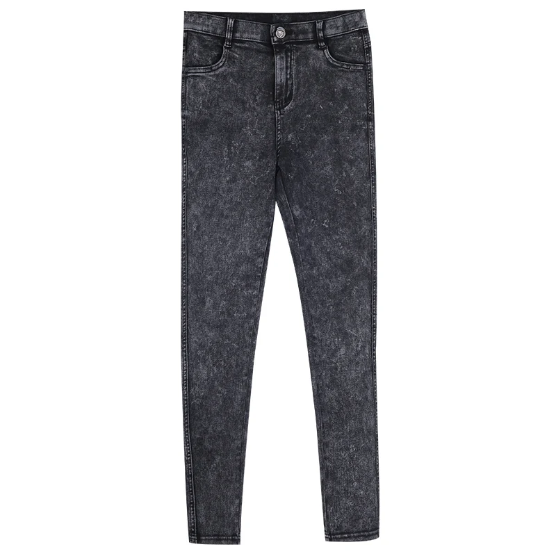 Женские облегающие джинсы LEIJIJEANS, классические высокоэластичные черные джинсы средней посадки со снежинками, модель 9259 большого размера