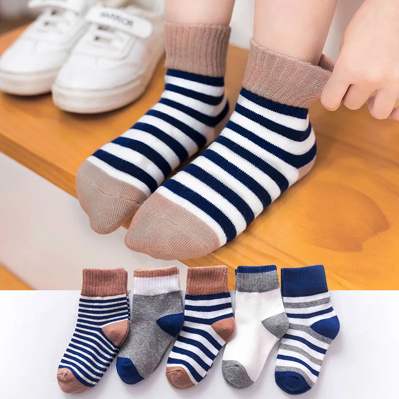 

5 Pair Lot Baby Stripe Socks Spring and autumn cotton sweet lovely children's socks baby cotton socks baby girl socks