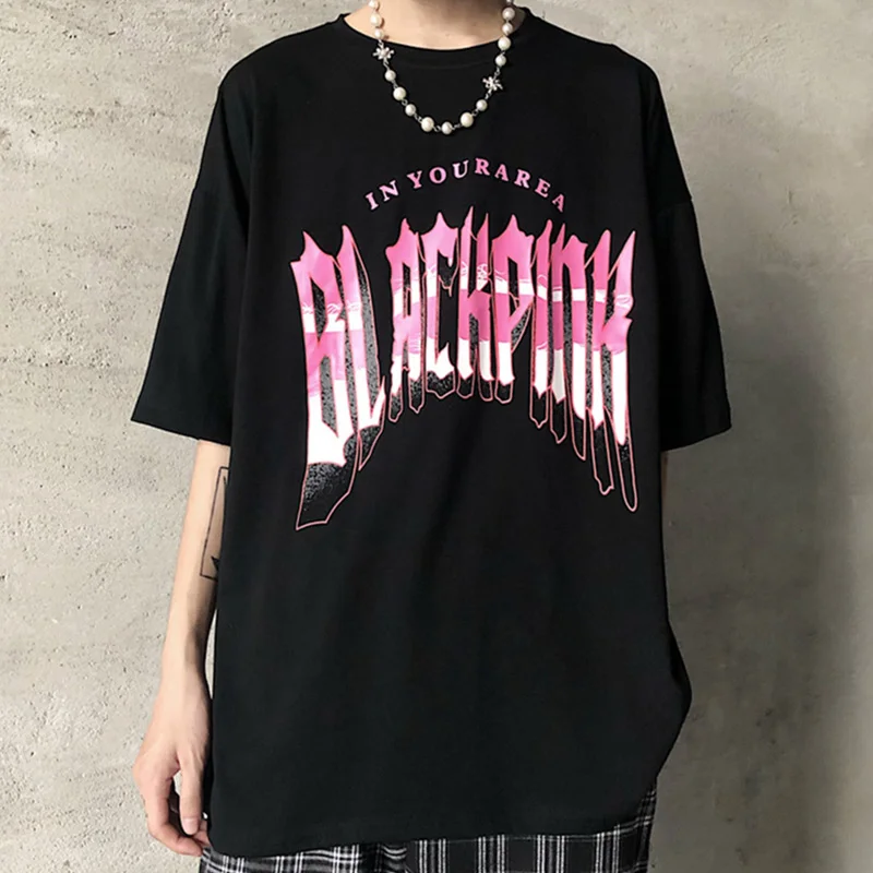 

Aolamegs Oversized T-shirt Hip Hop Big Letter Print Men's T-Shirts Rock Hipster Tee Shirts Summer Couple High Street Streetwear