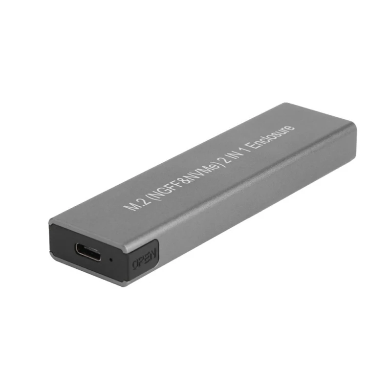 

2021 New M.2 SSD Enclosure High Speed USB3.1 10Gbps M.2 NGFF SATA + NVME PCIE External Hard Drive Case Dropship For Windows IOS