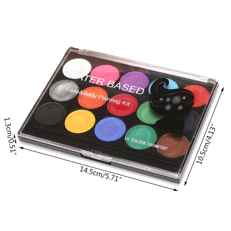 

15 Colors Face Painting Body Makeup Non Toxic Safe Water Paint Oil with Brush Christmas Halloween Party Tools