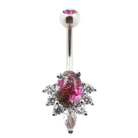 jhjt belly button rings piercing glazed gems 14g 316l surgical steel sexy women navel ring bar body jewelry