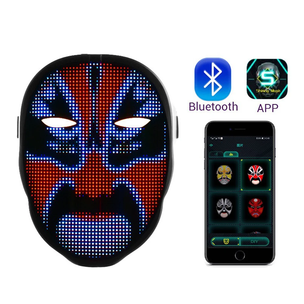 

Фонарик с подсветкой для лица, с управлением через приложение, Сменное освещение для лица, реквизит для фестиваля, вечеринки, костюма, Рожде...