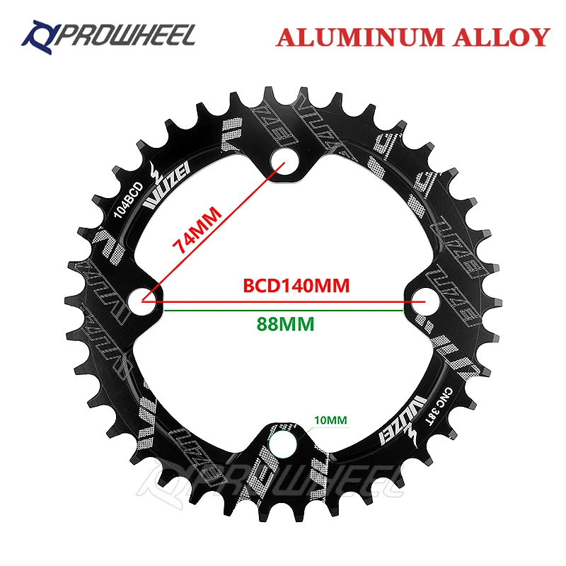 Звездочка коленвала для снежного велосипеда Prowheel 170 мм BB100/120 32T/34T/36T/38T/40T/42T