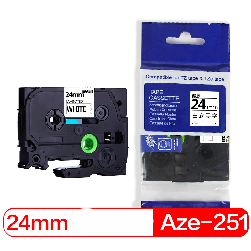 Лента для принтера befon 2 шт./лот черно белая 24 мм совместимая с Brother Aze251 Aze 251 p touch