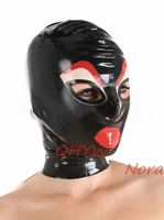 sexy handmade latex face mask for female exotic latex full breath hoods mask cekc lingerie uniform