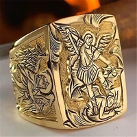 vintage angel mythology memorial ring for men western style party rings jewelry hand accessories size 6 13 whole sale