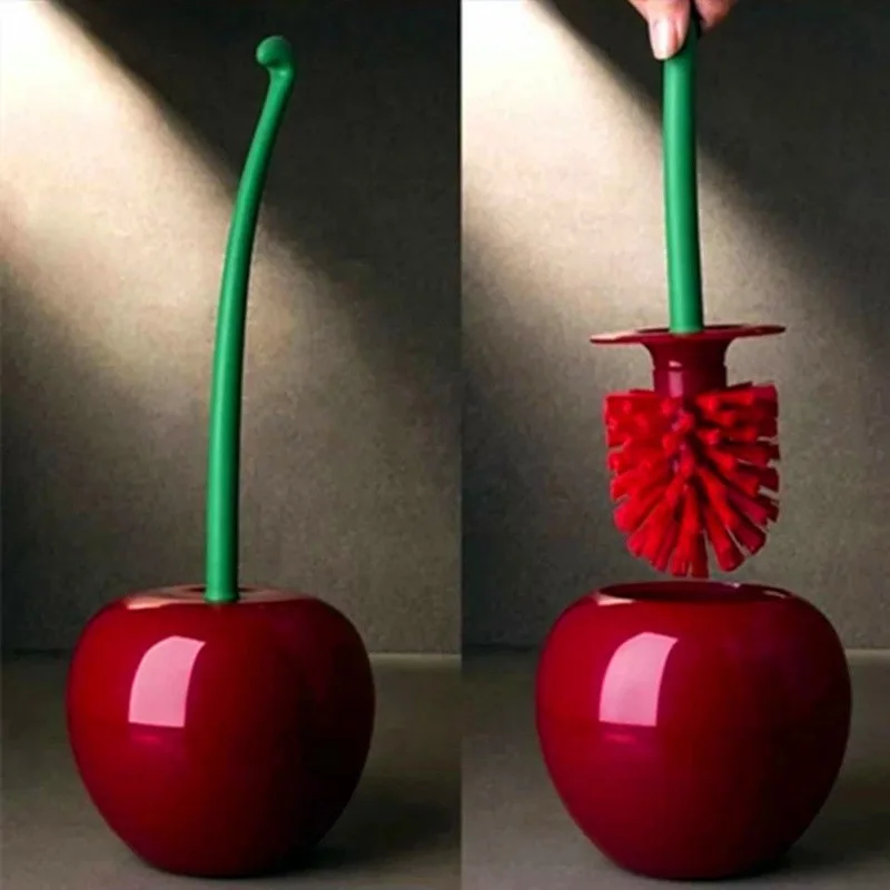 

Cherry Bathroom Toilet Brush Holder Plastic Clean Cute Adhesive Creative Soft Toilet Brush Long Escobilla Wc Home Improvement 50