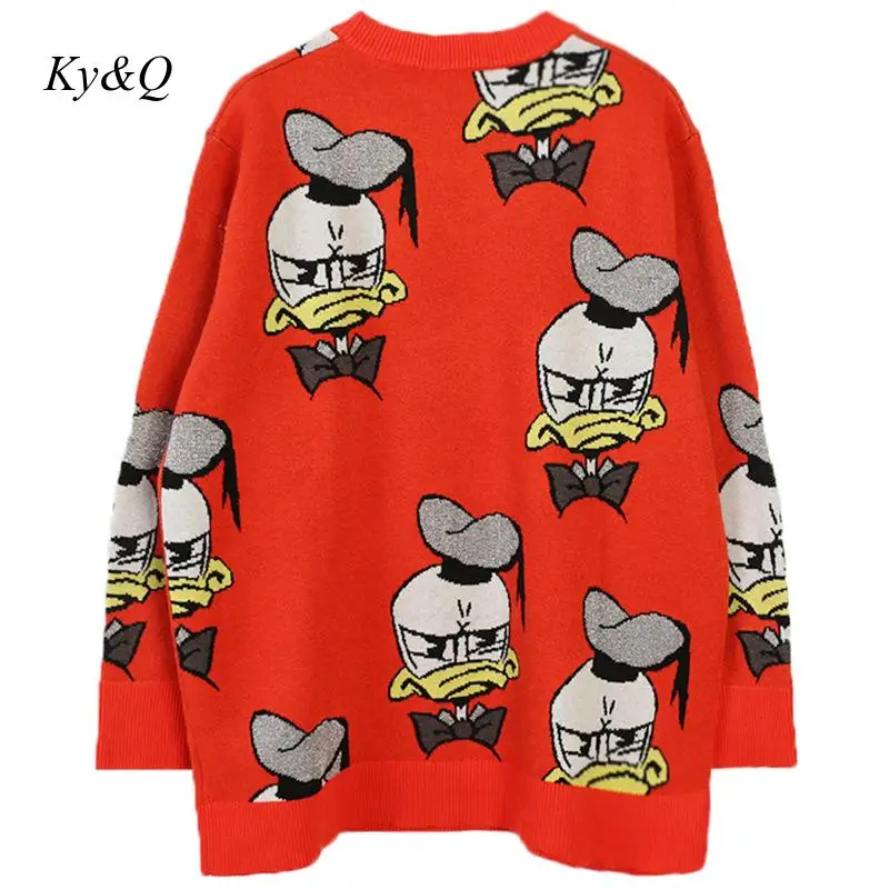 Рождественский свитер Luuxry зима 2020 милый вязаный свободный с вышивкой Микки