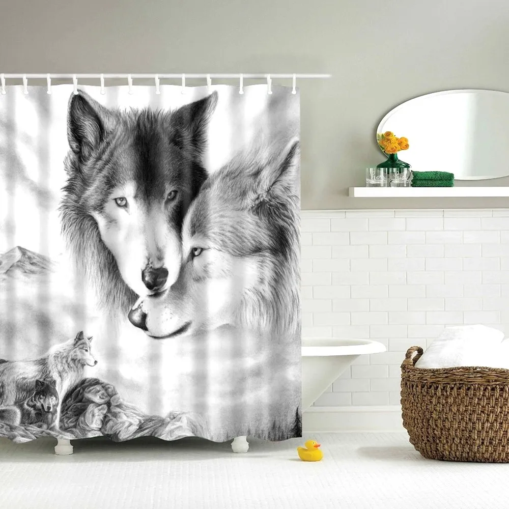 

Dafield Animal Print Shower Curtain Wild Forest Lion King Animal Printed BathroomWalking Lion Animal Print Shower Curtain