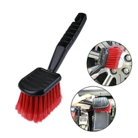 car wheel brush tire cleaner with red bristle and black handle washing tools for auto detailing motorcycle cleaning car clean