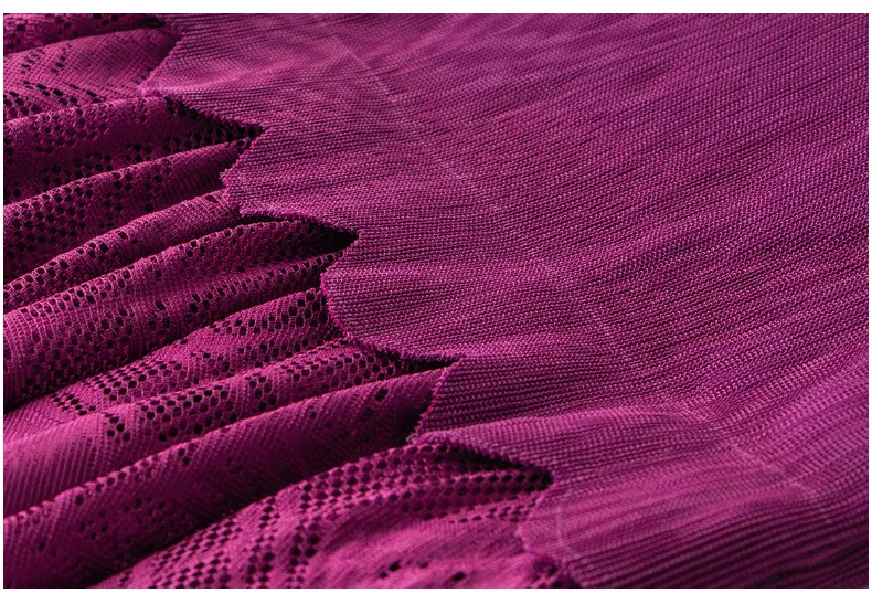 

LANMREM Women Purple Lace Folds Big Size Net Yarn Dress New V- Neck Long Sleeve Loose Fit Fashion Tide Spring Autumn 2021 2E1435