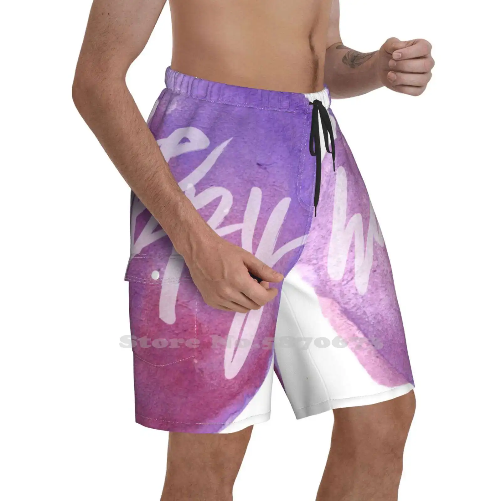 Быть счастливым акварельные летние мужские повседневные шорты для тренировок в