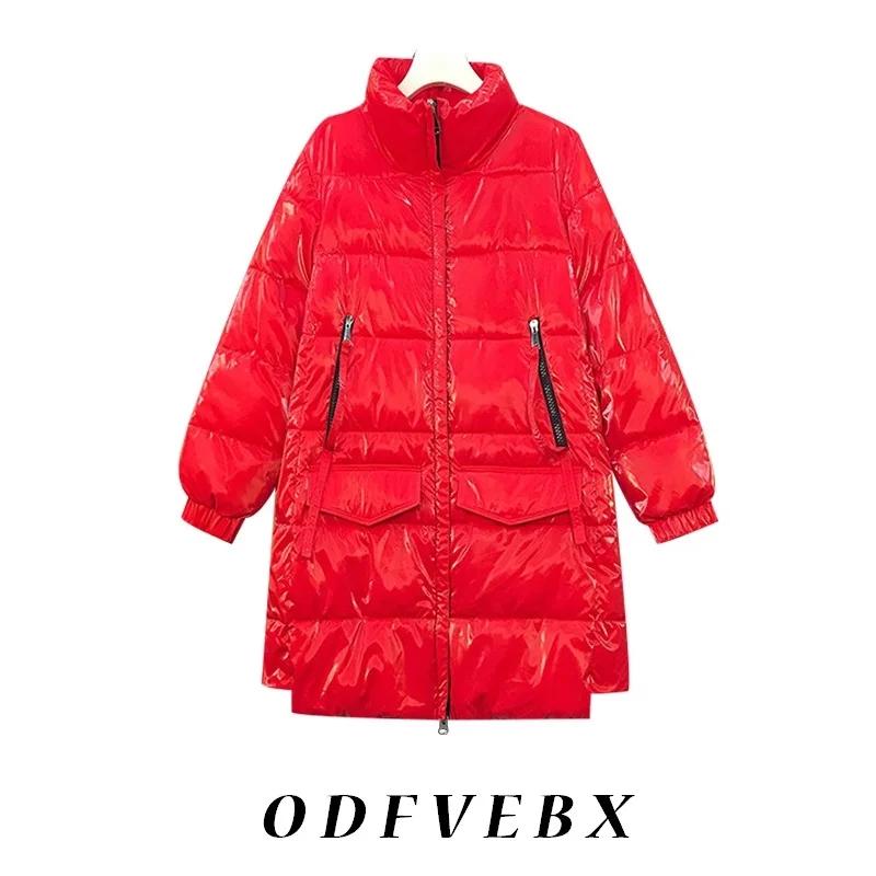 Глянцевое пальто из хлопка женская зимняя куртка парки парка на молнии с