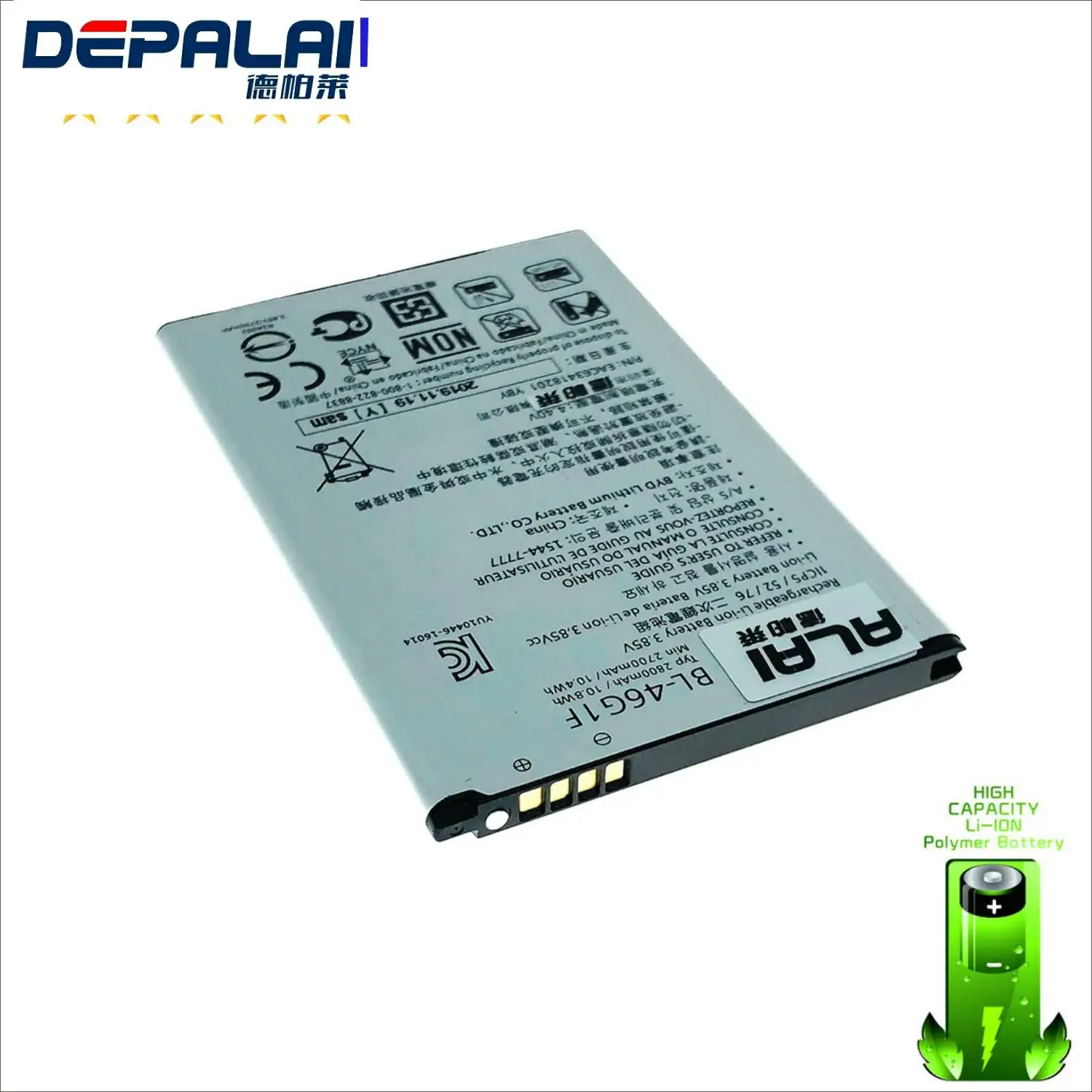 

2800mAh 3.85V BL-46G1F Replacement Battery For LG K10 (2017) K425 K428 K430H K20 Plus TP260 X400 LGM-K121 M250 MS250