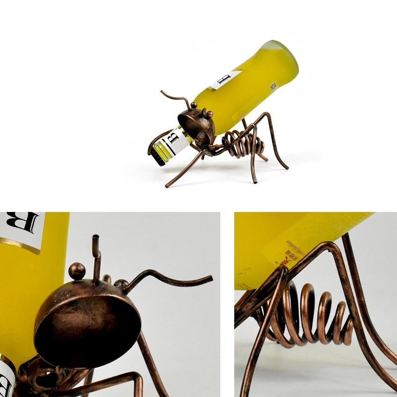 

Creative Ant Wine Rack Iron Wine Holder Home Wine Cabinet Decoration Bar Party Beer Cocktail Bottle Rack Kitchen Accessories