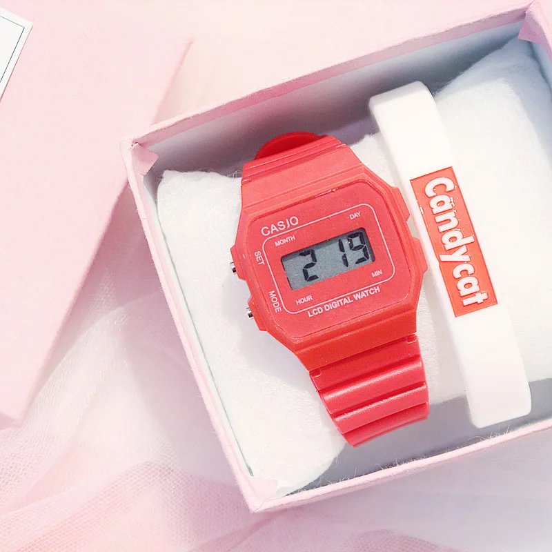 

Fashion Explosion Children's Small Square Table Watch Silicone Strap Sports Digital Wristwatch Kid's Birthday Gift