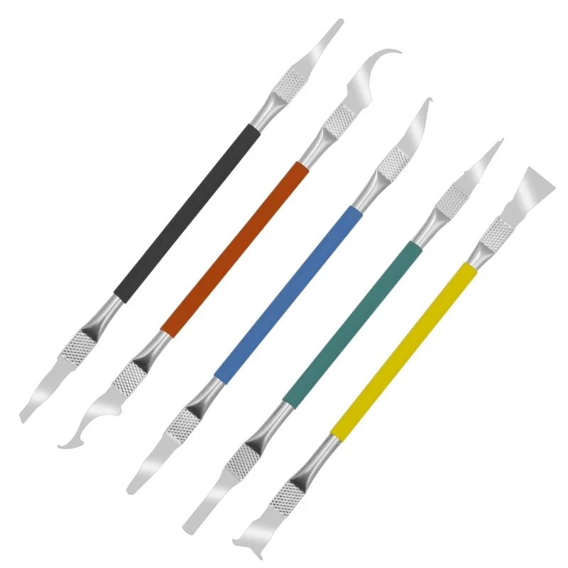 5pcs Set Mobile Phone Motherboard Non Slip Crowbar BGA Chip Remove Repair Tool Stainless Steel Dual Ends Pry Bar Glue Remover