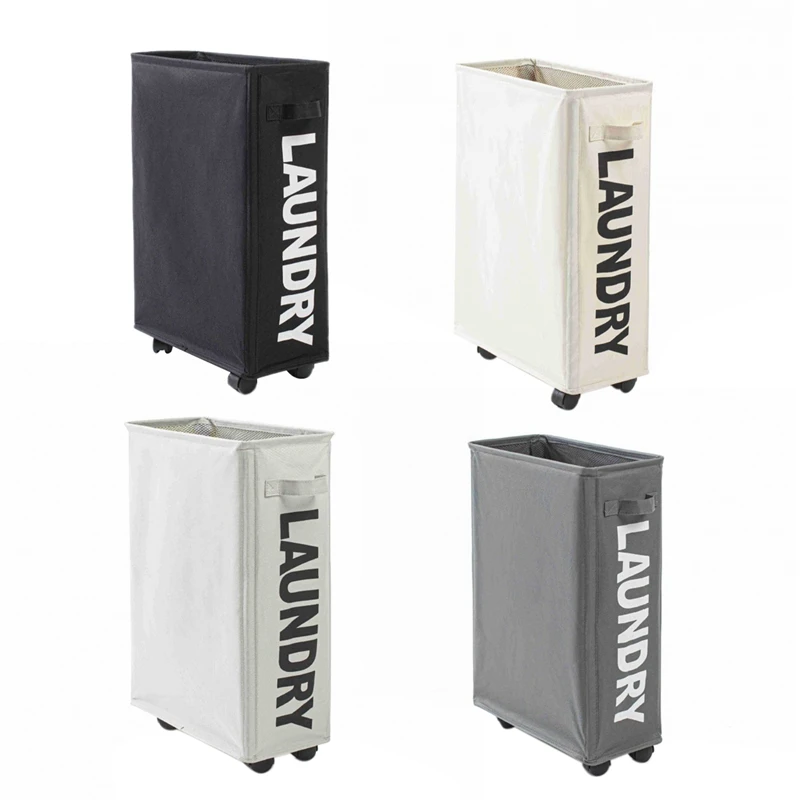 

Корзина для белья из ткани Оксфорд, на колесиках, многофункциональная, угловая, тонкая, корзина для хранения грязной одежды, Органайзер