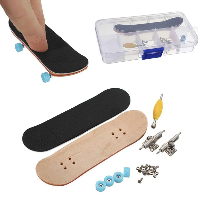 

Wooden Fingerboard Toy Finger SkateBoard With Bearings Professional Stents Finger Skate Set Novelty Children Gift
