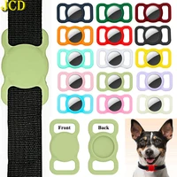 jcd 1pcs silicone protective sleeve for apple airtags pet dog cat positioning tracker collar cover anti lost protective case
