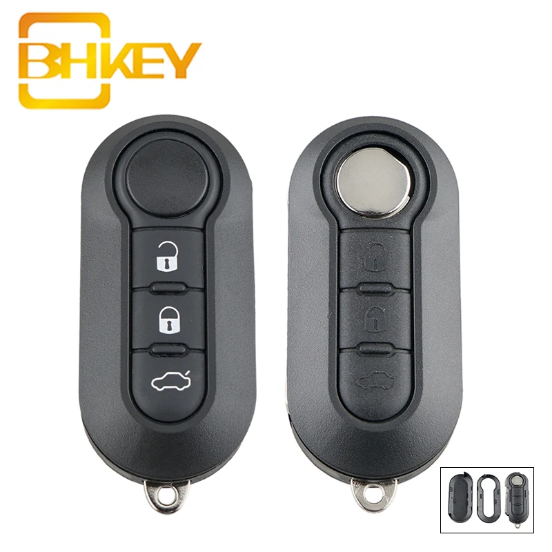 Умный чехол BHKEY для автомобильного ключа с 3 кнопками Fiat 500 Panda Punto Bravo Ducato Stilo