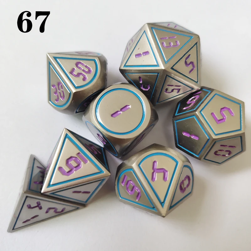 Двухцветные металлические кости 7-piece подземелье и дракон RPGMTC настольная игра D4 D6