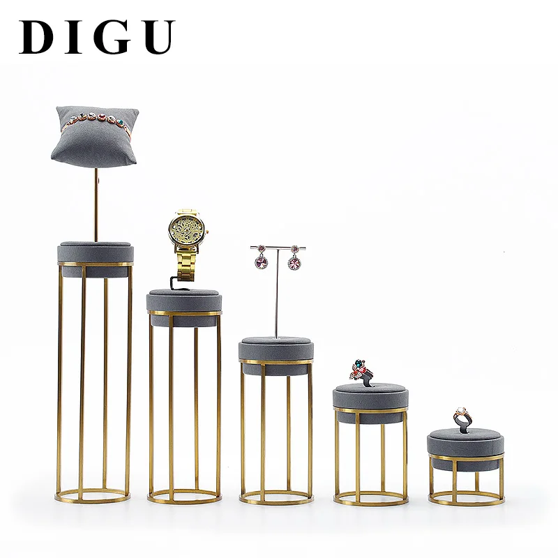 Metal jewelry props display shelf base ring bracelet necklace store jewelry display props set