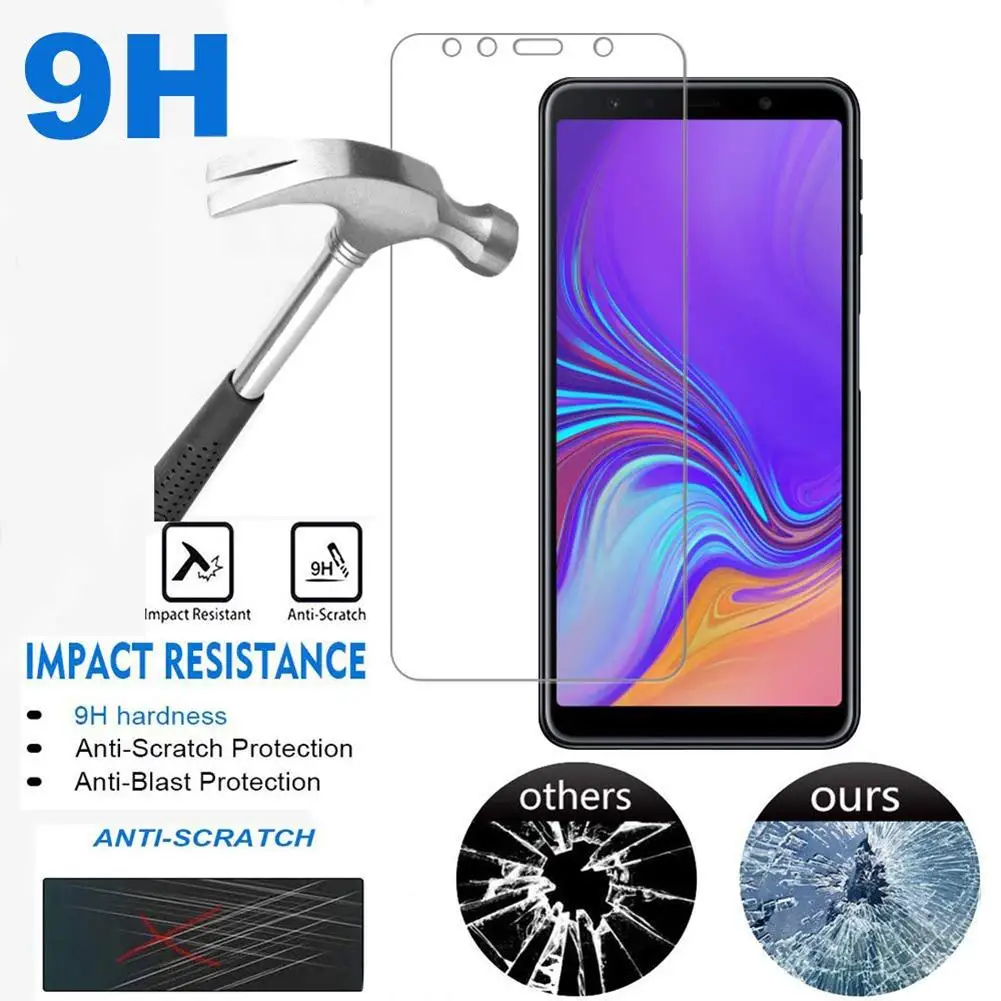 2 шт. защитная пленка из закаленного стекла для Samsung Galaxy A9 A8 2018 J4 Plus|Защитные стёкла