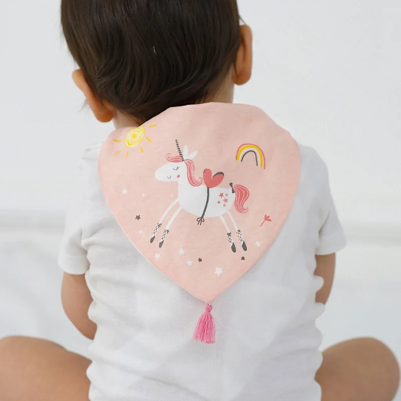 Новое весенне-осеннее детское полотенце с кисточками и рисунком животных