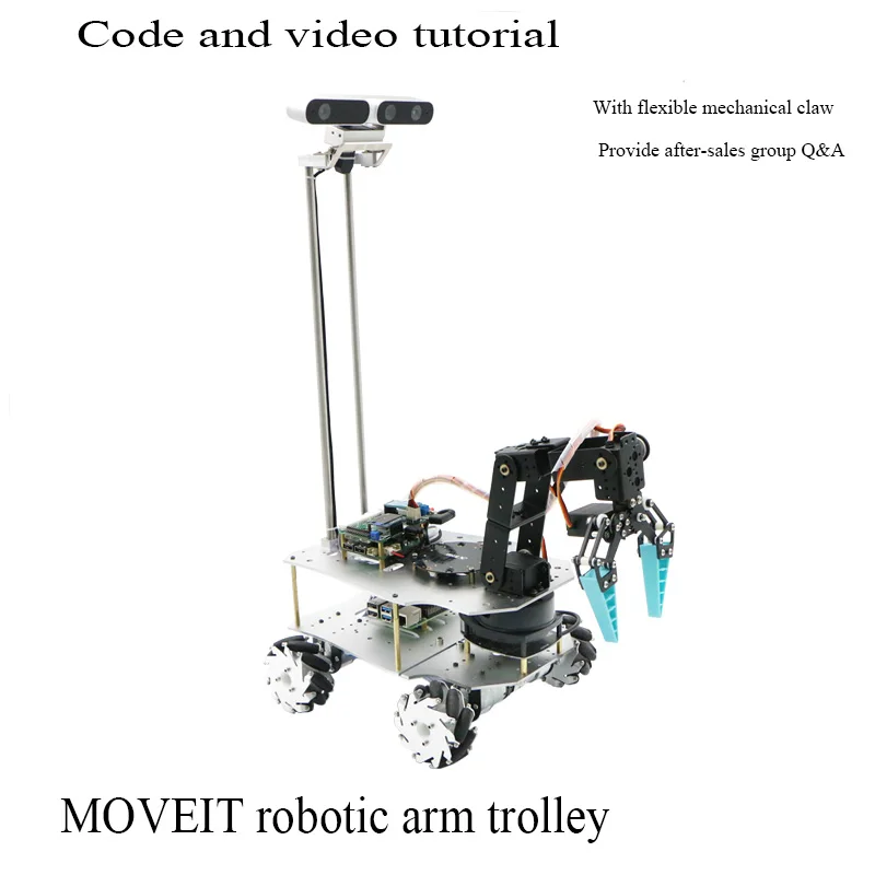 New  Moveit Robotic Arm Jetson Nano Ros Robot Unmanned Car Mecanum Wheel Visual Grasping