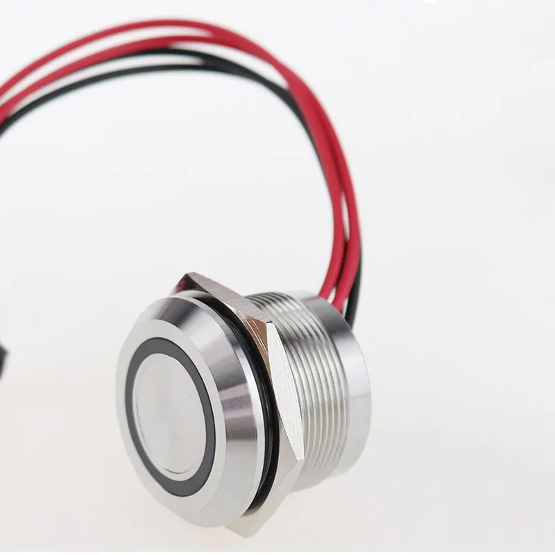 Нормально открытая мгновенная 12 В/24 В IP67 водонепроницаемая плоская головка 25 мм