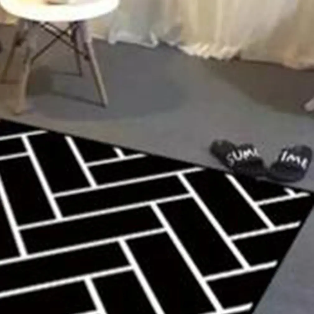 

Nordic Living Room Bedroom Bedside Rug - Black And White Cross