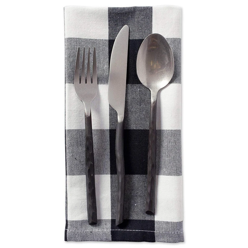 Check Oversized Basic Cloth Napkin for Everyday Place Settings Farmhouse Decor Family Dinners BBQ's and Holidays (20X20-Inch | Дом и сад