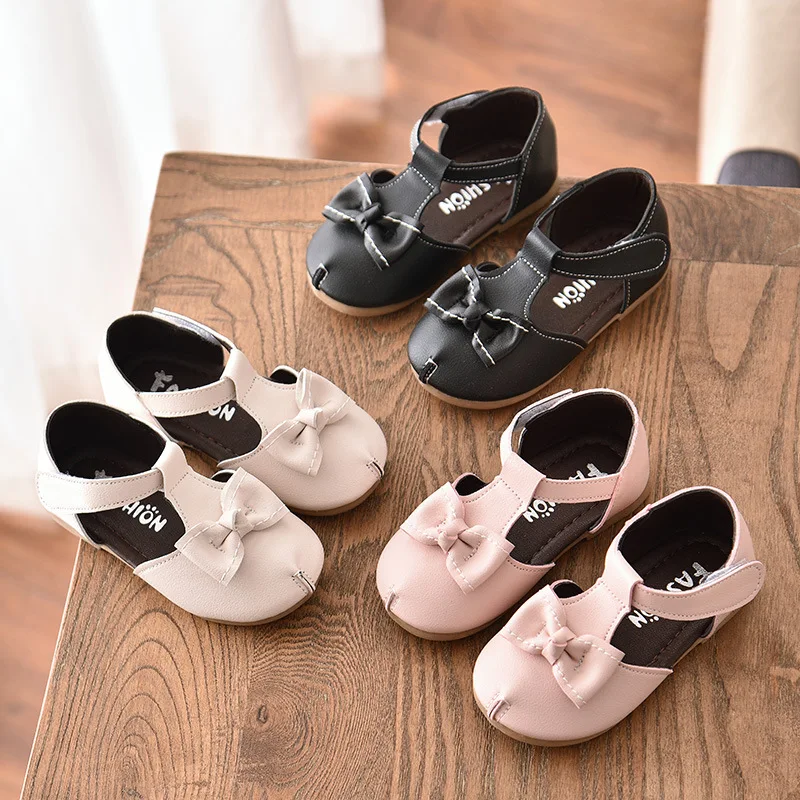 

Spring Children's Flats Casual Breathable Butterfly-knot Princess Soft Fashion Leather Shoes For Kids Girls Toddler Baby Shoes