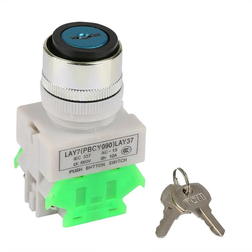 LAY37 AC 380V 10A DPST 2-позиционный 3-позиционный поворотный переключатель с замком 2no LAY7 |