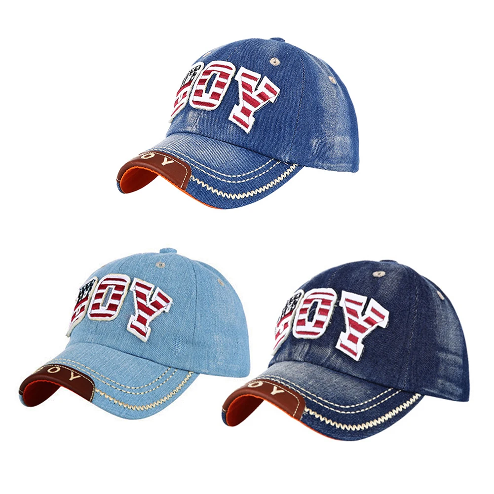 Детская джинсовая бейсбольная кепка для мальчиков бейсболка летняя уличная