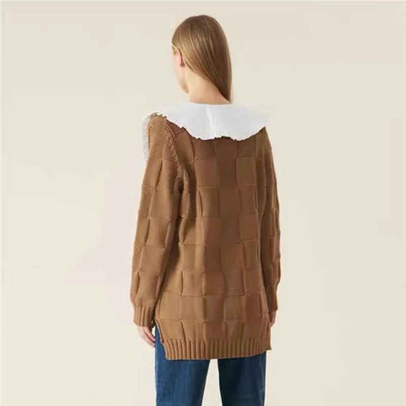 Новинка сезона осень-зима 2020 женский свитер Свободный вязаный кардиган с большим