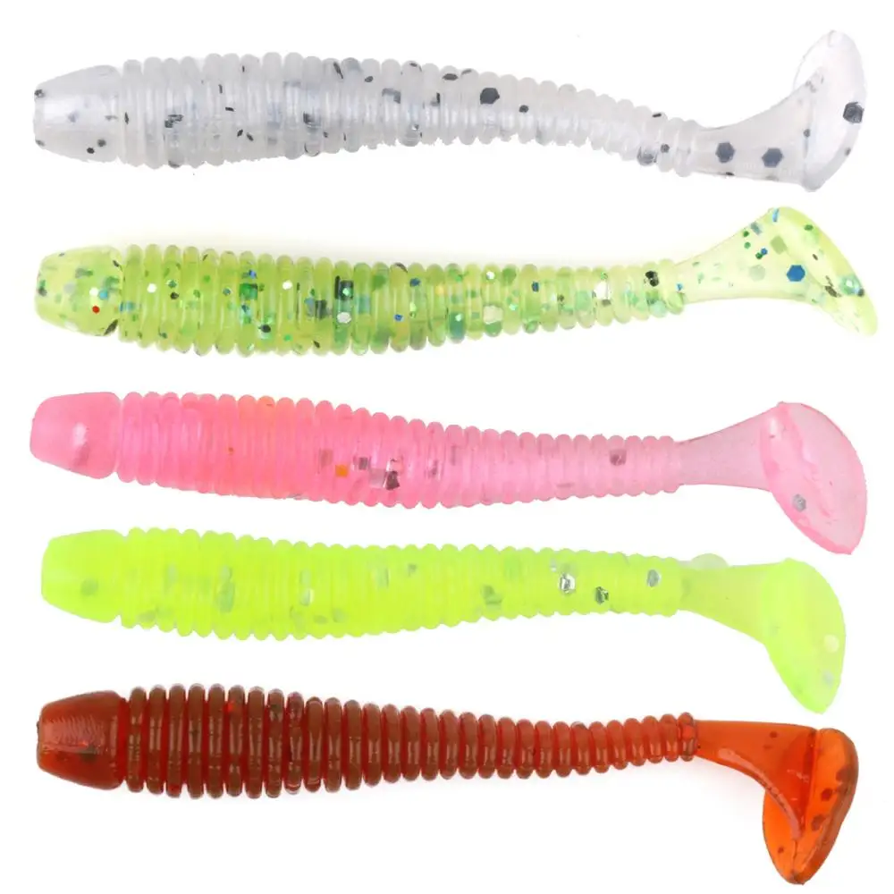 ThunderShow 0 8g Мягкая искусственная кожа T Tail Single Tails Swing Impact Fishing блесны на карпа червь